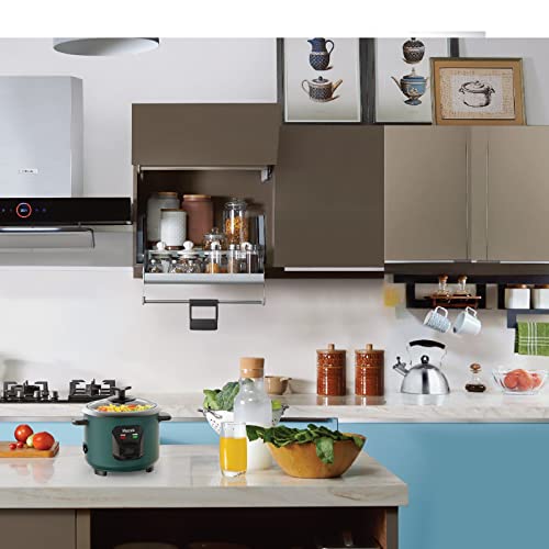 0.6L Mini Rice Cooker 3-Cups Uncooked, Macook Portable Non-Stick Small Travel Rice Cooker, 15 Minutes Fast Cooking, Keep Warm, Rice Cooker Small Suitable for 1-3 People, Green