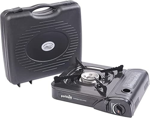 Parkland® Portable Single Burner Hob Camping Gas Stove Cooker + 8 Gas Refills