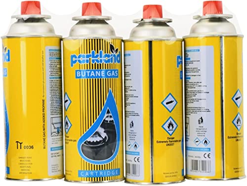 Parkland® Portable Single Burner Hob Camping Gas Stove Cooker + 8 Gas Refills