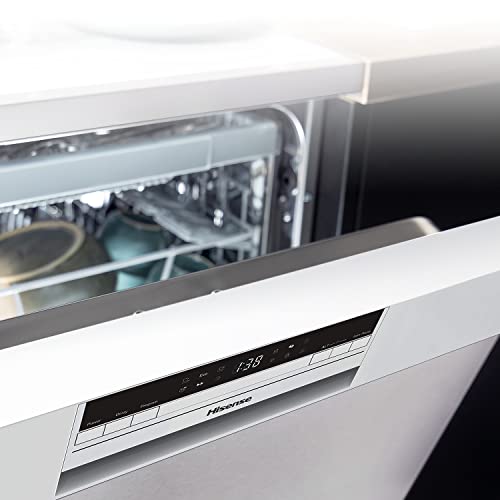 Hisense HS520E40WUK Slimline 11 Places Free Standing Dishwasher White with 15 Minutes Quick Wash