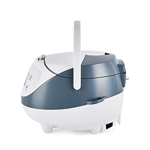 Yum Asia Panda Mini Rice Cooker With Ninja Ceramic Bowl and Advanced Fuzzy Logic (3.5 cup, 0.63 litre) 4 Rice Cooking Functions, 4 Multicooker functions, LED display, 220-240V (White and Grey (EU))