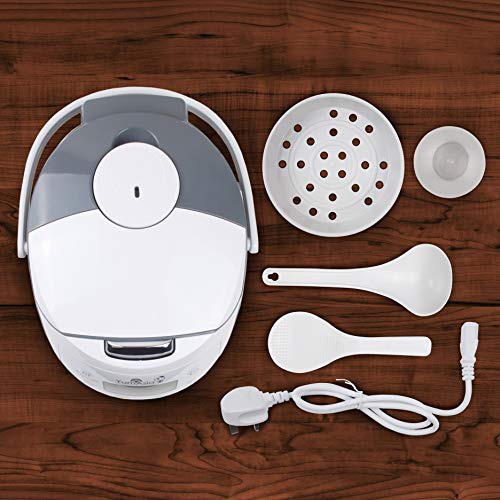 Yum Asia Panda Mini Rice Cooker With Ninja Ceramic Bowl and Advanced Fuzzy Logic (3.5 cup, 0.63 litre) 4 Rice Cooking Functions, 4 Multicooker functions, LED display, 220-240V (White and Grey (EU))