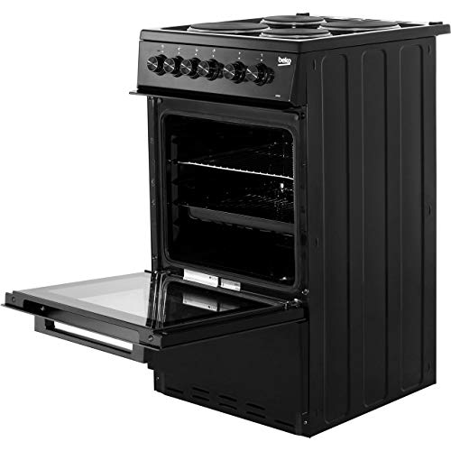 Beko AS530K 50cm Electric Cooker with Solid Plate Hob - Black