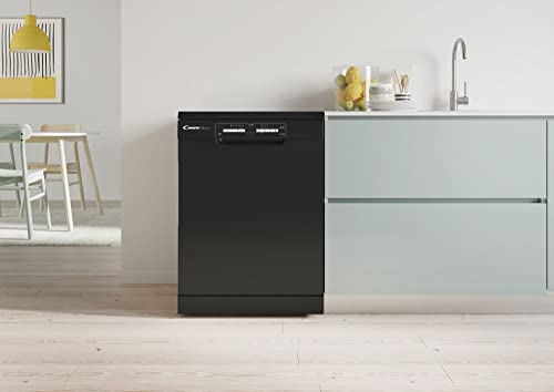 Candy CDPN1L390PB Freestanding Full Size Dishwasher, 13 Place Settings, 60 cm Wide, Smart enabled, Black