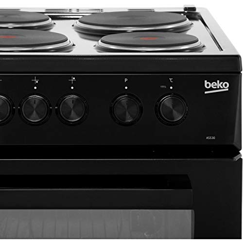 Beko AS530K 50cm Electric Cooker with Solid Plate Hob - Black