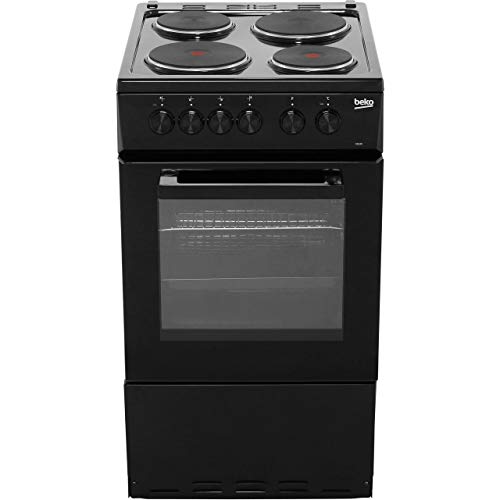 Beko AS530K 50cm Electric Cooker with Solid Plate Hob - Black
