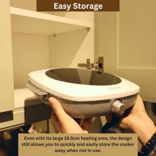 Single Hot Plate Electric Cooker Hob | 1300W Infrared Portable Electric Hob Cooker | Table Top Single Burner Electric Hot Plate For Cooking At Home or Outdoors | Electric Camping Stove | TEDCHEF