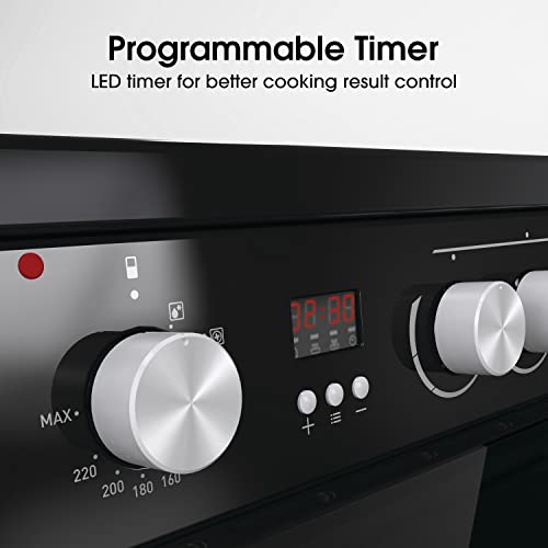 Hisense HDE3211BBUK 60cm Electric Cooker with Ceramic Hob-Black , A Rated Double Oven