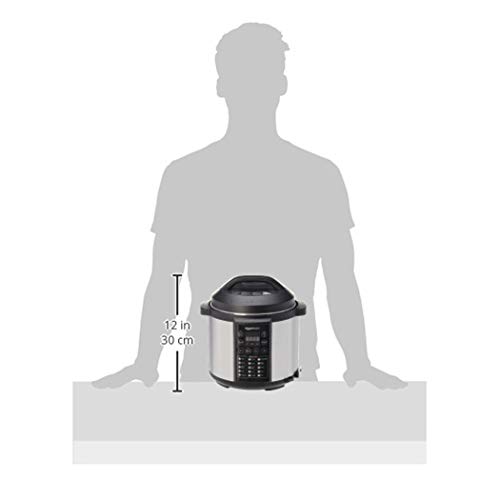 Amazon Basics 23 in 1 Multi-Purpose Electric Steamer, Pressure Cooker, 5.5 Litre, 1000 W, Brushed Stainless Steel, now with downloadable Free Recipe Book (UK plug)