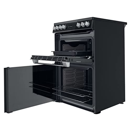 Hotpoint 60cm Double Oven Electric Cooker with Catalytic Cleaning - Black