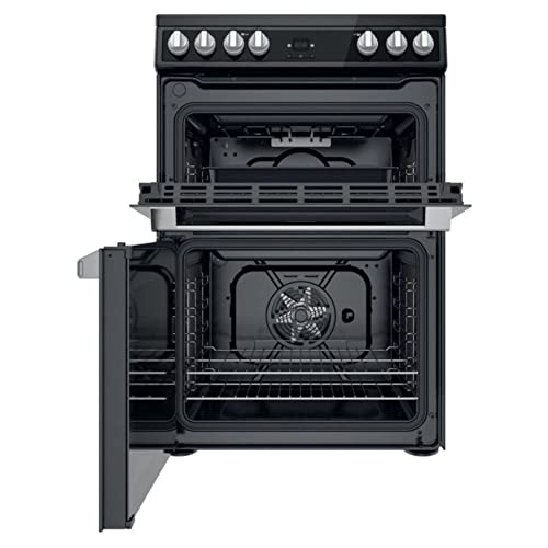 Hotpoint 60cm Double Oven Electric Cooker with Catalytic Cleaning - Black