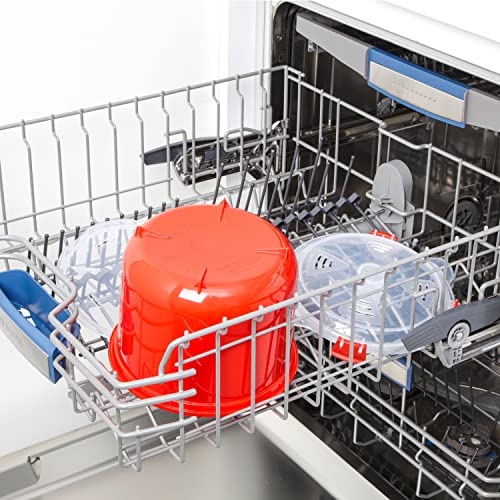 Sistema Microwave Rice Cooker | 2.6 L | Dishwasher Safe Small Rice Cooker | BPA-Free | Red