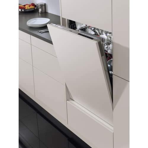 AEG FSB42607Z Built-In Fully Integrated Full Size Dishwasher with AirDry Technology, 13 Place Settings, 60cm, White, E Rated Energy