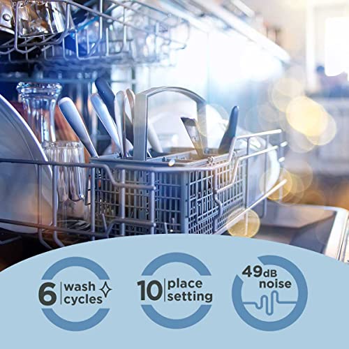 Cookology CBID450 Slimline Freestanding Integrated Dishwasher 45cm with 10 place settings, 6 Wash Programmes, LED Control Panel and a Delay Timer - in Stainless Steel