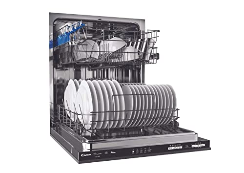 Candy CDIN 1L380PB-80 Integrated Full Size Dishwasher, 13 place settings, WIFI&Bluetooth, Black control panel