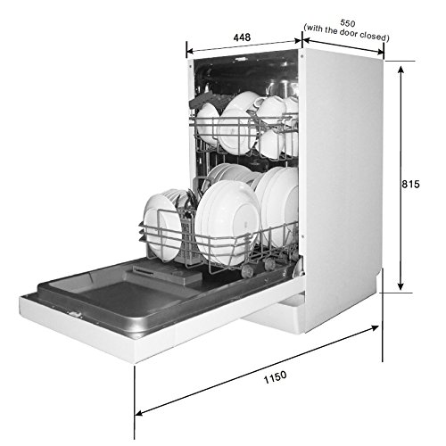 Cookology CBID450 Slimline Freestanding Integrated Dishwasher 45cm with 10 place settings, 6 Wash Programmes, LED Control Panel and a Delay Timer - in Stainless Steel