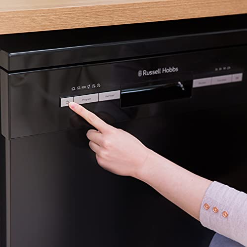 Russell Hobbs RHDW3B-M Freestanding Full Size Dishwasher, 5 Temperature Settings, 11 liters, Black, Noise level: decibels 49