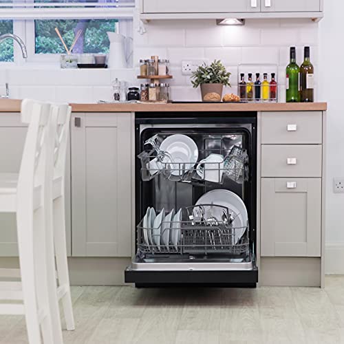 Russell Hobbs RHDW3B-M Freestanding Full Size Dishwasher, 5 Temperature Settings, 11 liters, Black, Noise level: decibels 49