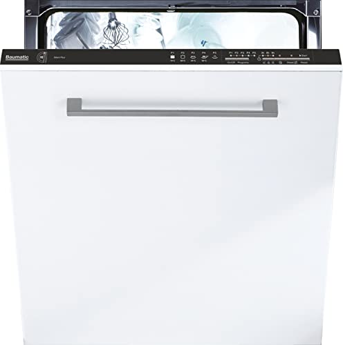Baumatic BI6E4LB Fully Integrated Standard Dishwasher - Black Control Panel with Fixed Door Fixing Kit - E Rated