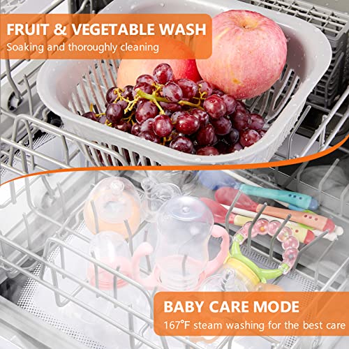 Karlxtom Compact Dishwasher, Portable Table Top Dishwasher with 6 Programs, Touch Control, Auto-drying, Baby Care & Fruit Wash