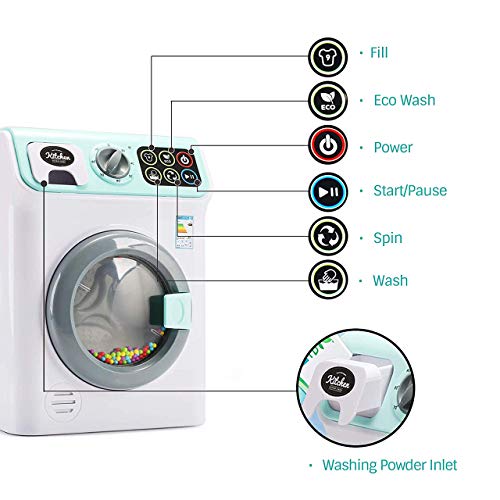 infunbebe Kids Toy Play Kitchen Super Chef My First Washing Machine With Light & Sounds