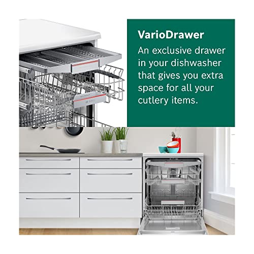 Bosch SMS4HCW40G Serie 4 Freestanding Dishwasher with 14 place settings, Home Connect, ExtraDry, VarioDrawer, Flex baskets, DosageAssist, 60cm, White