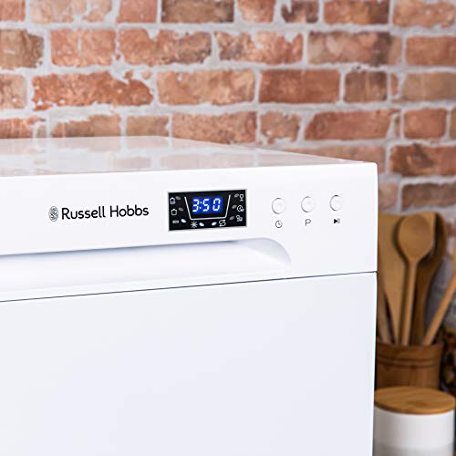 Russell Hobbs RHTTDW6W Freestanding Compact Dishwasher, Eco mode, 6 place_settings, White, Noise level: decibels 52