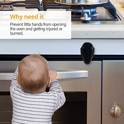 EUDEMON Childproof Oven Door Lock, Oven Front Lock Easy to Install and Use 3M Adhesive no Tools Need or Drill (Black)