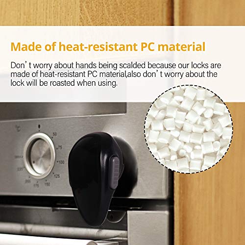 EUDEMON Childproof Oven Door Lock, Oven Front Lock Easy to Install and Use 3M Adhesive no Tools Need or Drill (Black)