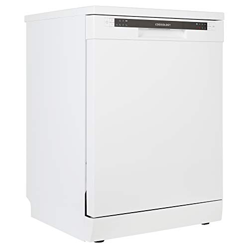 Cookology CFSD613WH 60cm Wide Freestanding Full Size Undercounter Dishwasher, 6 Programme Settings with Eco Mode, 13 Place Settings - in White