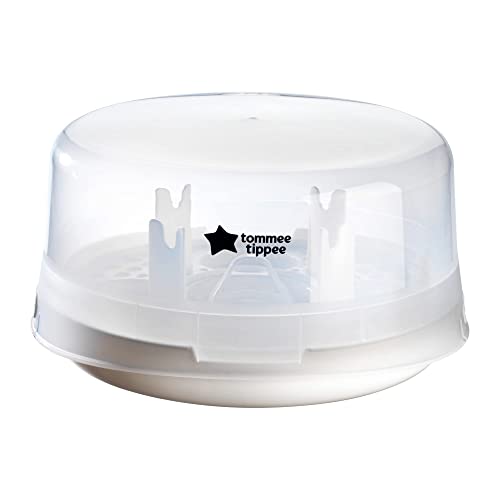Tommee Tippee Steriliser, Microwave Steam Steriliser for Baby Bottles, 4-Minute Sterilisation Cycle (Pack of 1)