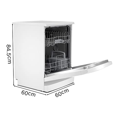 Bosch Home & Kitchen Appliances SMS2ITW08G Dishwasher 12 place settings, ExtraDry, Glass Protection, Height Adjustable Top Basket, DosageAssist, 60cm wide, White, Freestanding