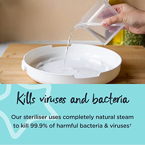Tommee Tippee Steriliser, Microwave Steam Steriliser for Baby Bottles, 4-Minute Sterilisation Cycle (Pack of 1)