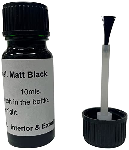 10ml MATT BLACK Ral 9005-Heat Resistant Touch Up Paint. Repair Scratches on Door, Furniture, Cooker, Freezer, Refrigerator, Fridge, Washing Machine, Microwave, Tumble Drier Matt Black Appliances