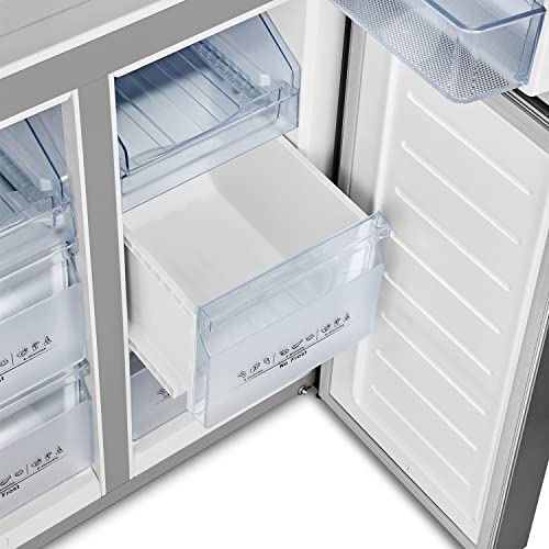 Hisense RQ560N4WBF Freestanding Cross Door Fridge Freezer, Black, 454 liters