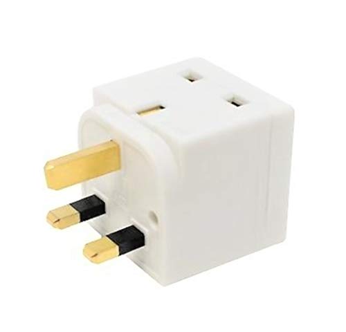 HomeBerg 2 Way Double Plug Adaptor - Multi Plugs Extension Sockets Adapter - UK 3 Pin Socket Extensions 250V 13 Amp - Power Extender Multiplug Block for Kitchen, Office, PC, TV, Indoor Lighting