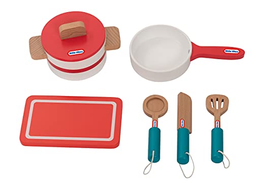 Little Tikes 123A Children's Deluxe Wooden Kitchen, Role Play Cooking with Lights and Sounds, Includes Hob, Oven, Extractor Hood, Microwave, Washing Machine, Sink and Accessories, Age 3+ Years