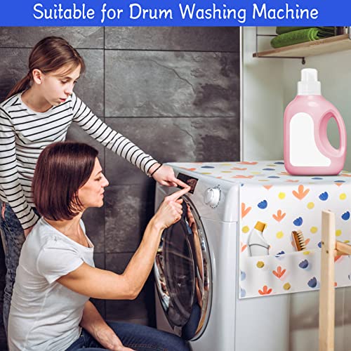 4 Pcs Fridge Dust Cover 130 x 54cm Waterproof Washing Machine Top Cover Refrigerator Dust Proof Cover with Storage Pockets