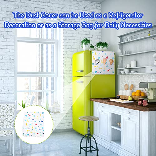 4 Pcs Fridge Dust Cover 130 x 54cm Waterproof Washing Machine Top Cover Refrigerator Dust Proof Cover with Storage Pockets
