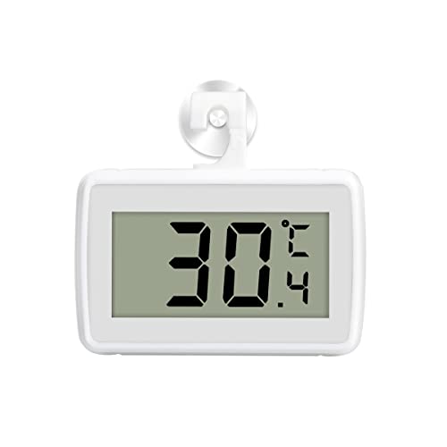 Fridge Thermometer Digital, SUTMSH Digital Waterproof Freezer Thermometer with Read LCD Display Placement Modes Hanging, Standing - 1 pc
