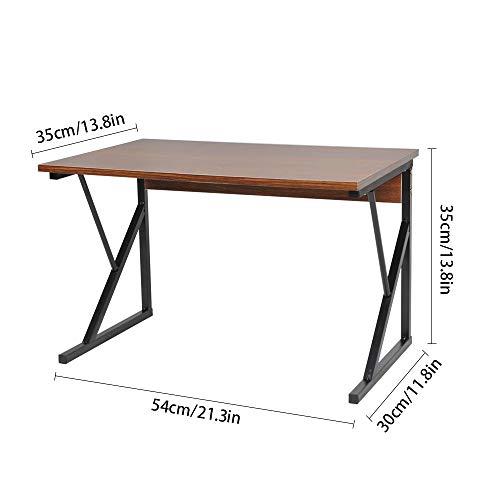 nozama 2 Tier Wooden Microwave Stand Shelf with Metal Frame Kitchen Storage Shelf Rack Home Office 2 Tier Storage Stand Rack for Printer and Microwave (Dark Oak)