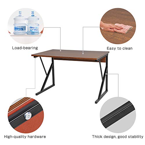 nozama 2 Tier Wooden Microwave Stand Shelf with Metal Frame Kitchen Storage Shelf Rack Home Office 2 Tier Storage Stand Rack for Printer and Microwave (Dark Oak)