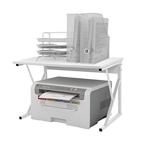 Rainbow Tree 2-Tier Microwave Oven Rack with Shelf for Kitchen, Heavy Duty Microwave Toaster Stand Kitchen Counter Top Organizer, Wooden Kitchen Baker’s Rack with Metal Frame White