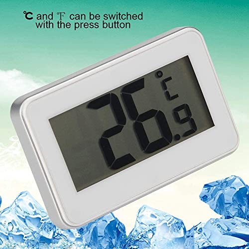 Fridge Thermometer Digital, SUTMSH Digital Waterproof Freezer Thermometer with Read LCD Display Placement Modes Hanging, Standing - 1 pc