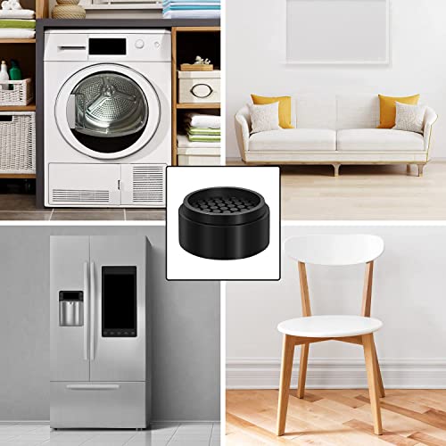 RCHYFEED 4 Pack Adjustable Furniture Risers 1 inch Round, Bed Risers Heavy Duty Anti Slip Rubber, Stackable Washing Machine Riser Creates an Additional 1", 2" or 3" Sofa, Table, Desk, Chair Raisers