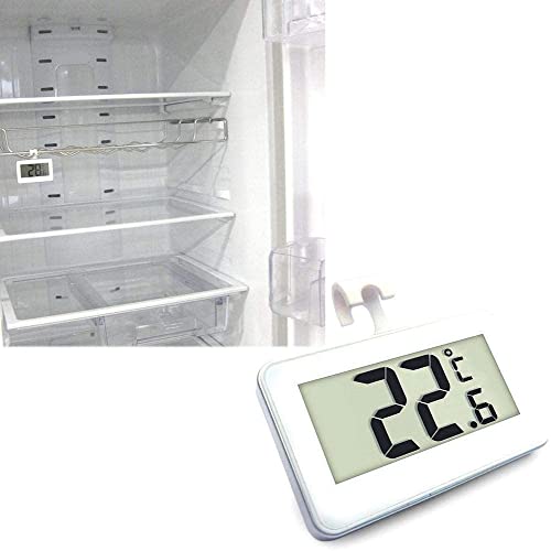 Fridge Thermometer Digital, SUTMSH Digital Waterproof Freezer Thermometer with Read LCD Display Placement Modes Hanging, Standing - 1 pc
