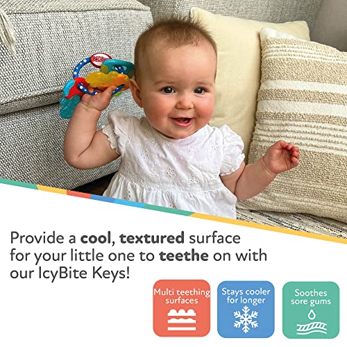 Nuby IcyBite™ Keys – Soothing Teether | Multiple Teething Surfaces | Refrigerator Safe | Suitable from 3 Months Plus