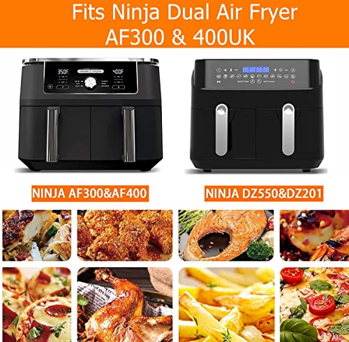 2PCS Air Fryer Silicone Pot for 4QT DZ201 8QT,DZ401,Machine Washable Silicone Air Fryer Liners,Silicone Baking Basket Air Fryer Rack Accessories for Air Fryer, Oven, Microwave (Grey 2PCS)