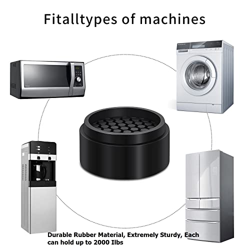 RCHYFEED 4 Pack Adjustable Furniture Risers 1 inch Round, Bed Risers Heavy Duty Anti Slip Rubber, Stackable Washing Machine Riser Creates an Additional 1", 2" or 3" Sofa, Table, Desk, Chair Raisers