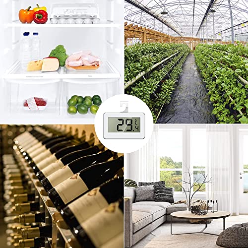 Fridge Thermometer Digital, SUTMSH Digital Waterproof Freezer Thermometer with Read LCD Display Placement Modes Hanging, Standing - 1 pc